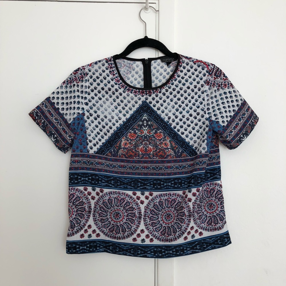 Topshop Short-Sleeve Blouse